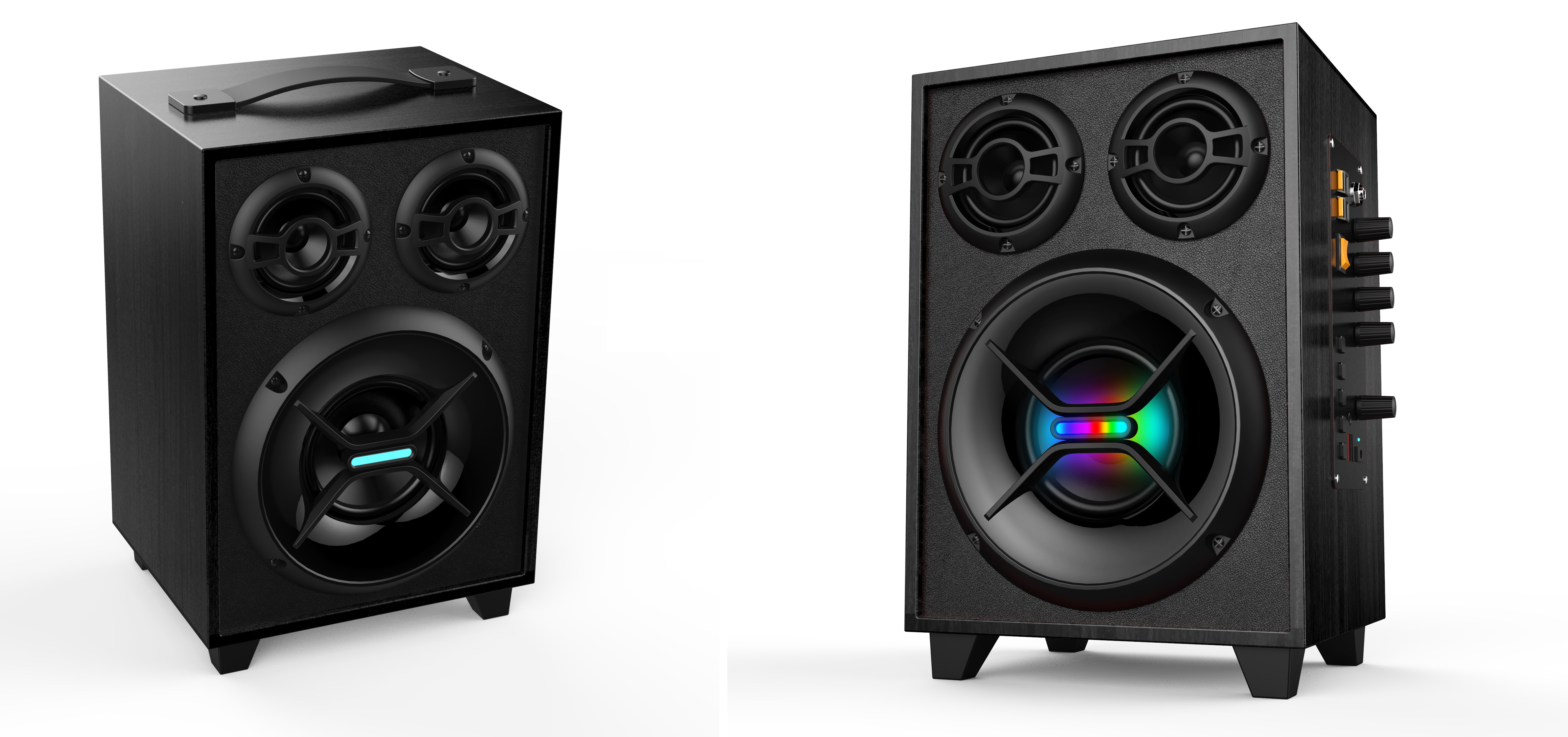 Handle square speaker，Handle speaker，Square speaker，Design of speaker in handle square，