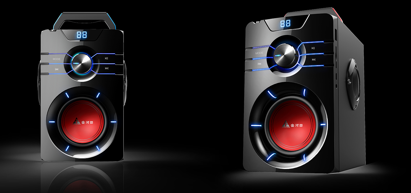 Handle square speaker，Handle speaker，Square speaker，Design of speaker in handle square，