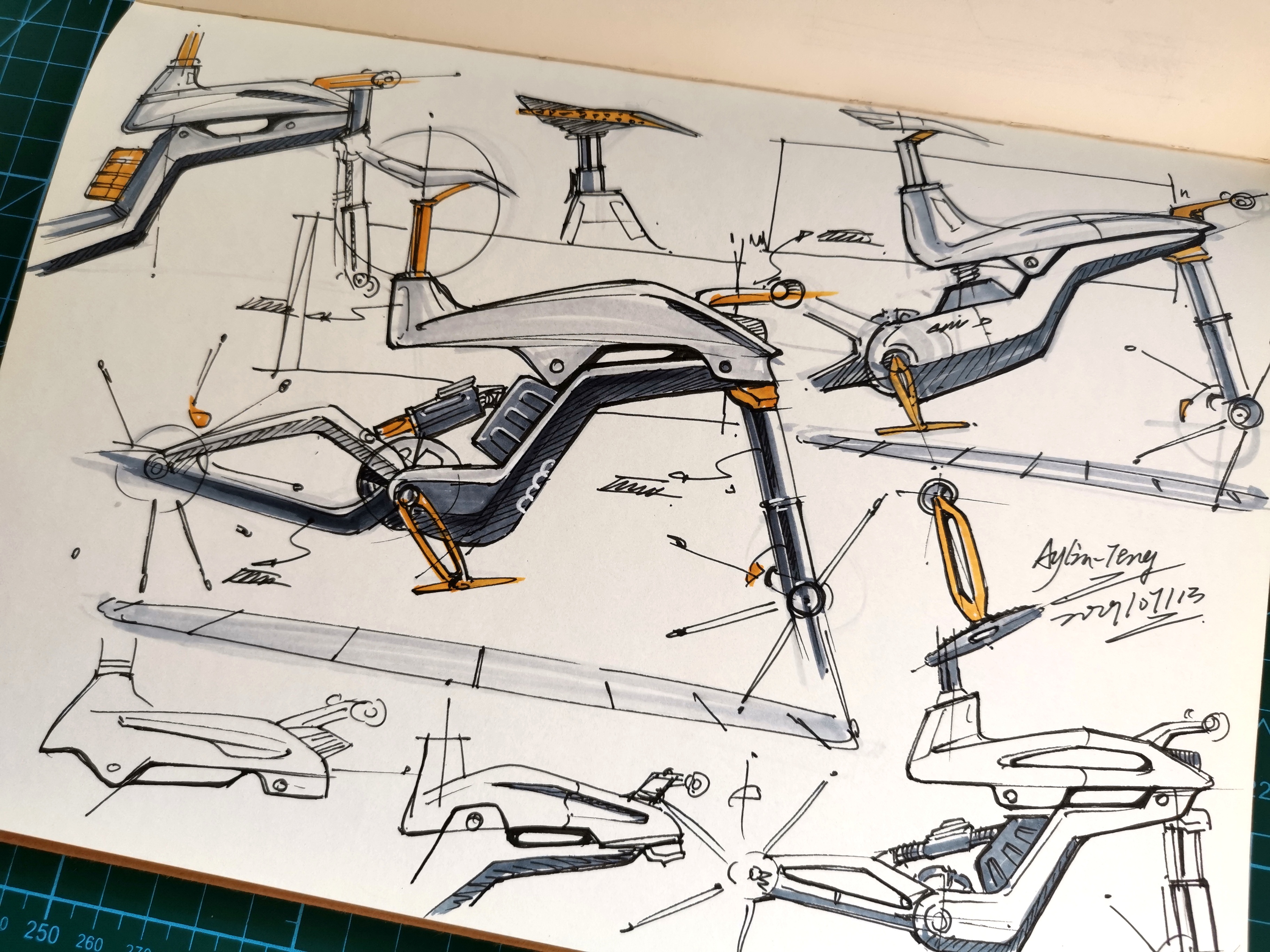 Teng Yilin，Hand drawn industrial product design，Postgraduate entrance examination for industrial product design，Pursue dream Jiangnan Design Postgraduate Entrance Examination，Designer's hand-painted book，Marker hand drawn，product design，industrial design，