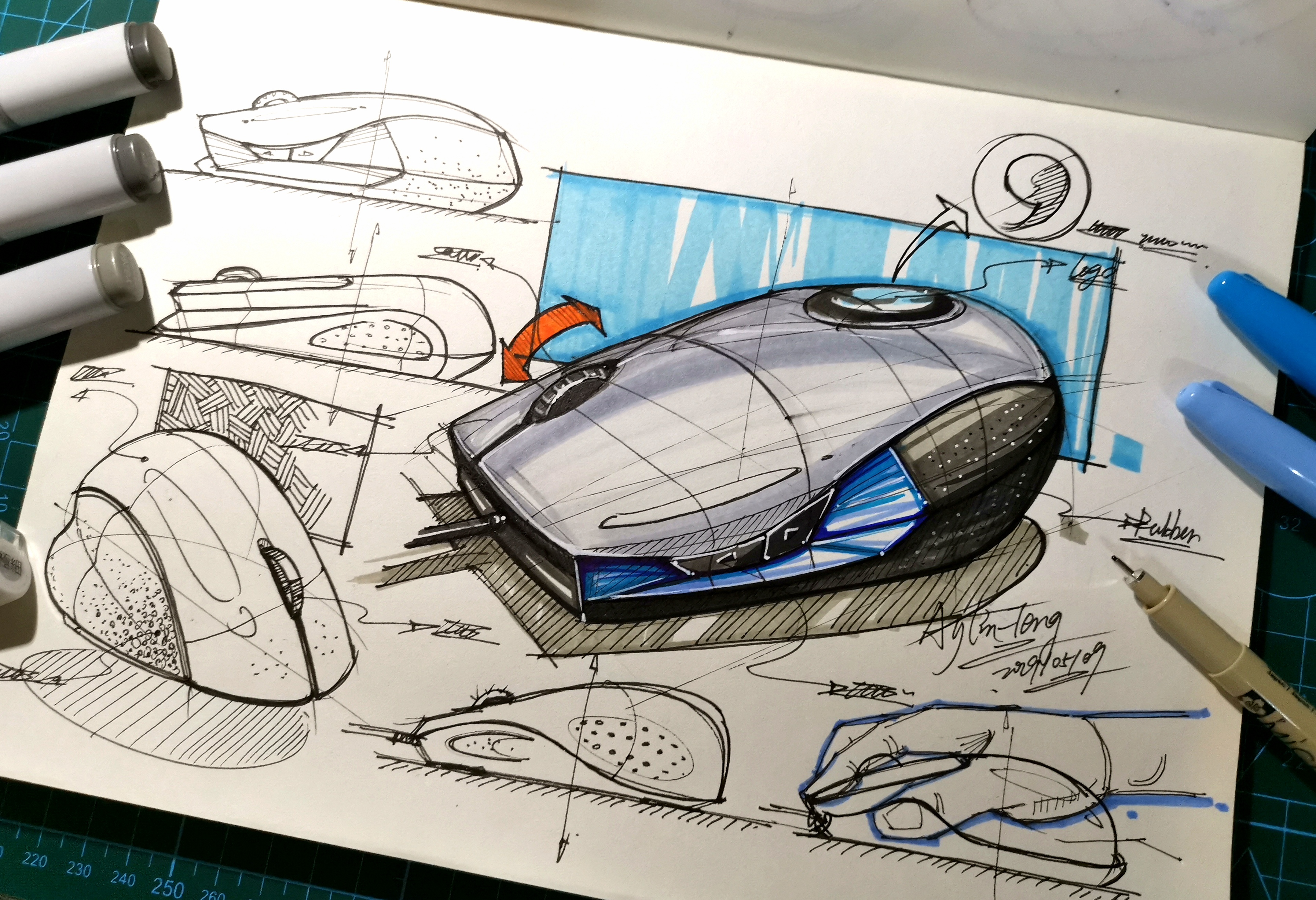 Teng Yilin，Hand drawn industrial product design，Postgraduate entrance examination for industrial product design，Pursue dream Jiangnan Design Postgraduate Entrance Examination，Designer's hand-painted book，Marker hand drawn，product design，industrial design，