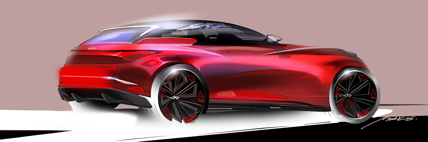 Infiniti，Infiniti QX 70，Hand drawn，sketch，automobile，