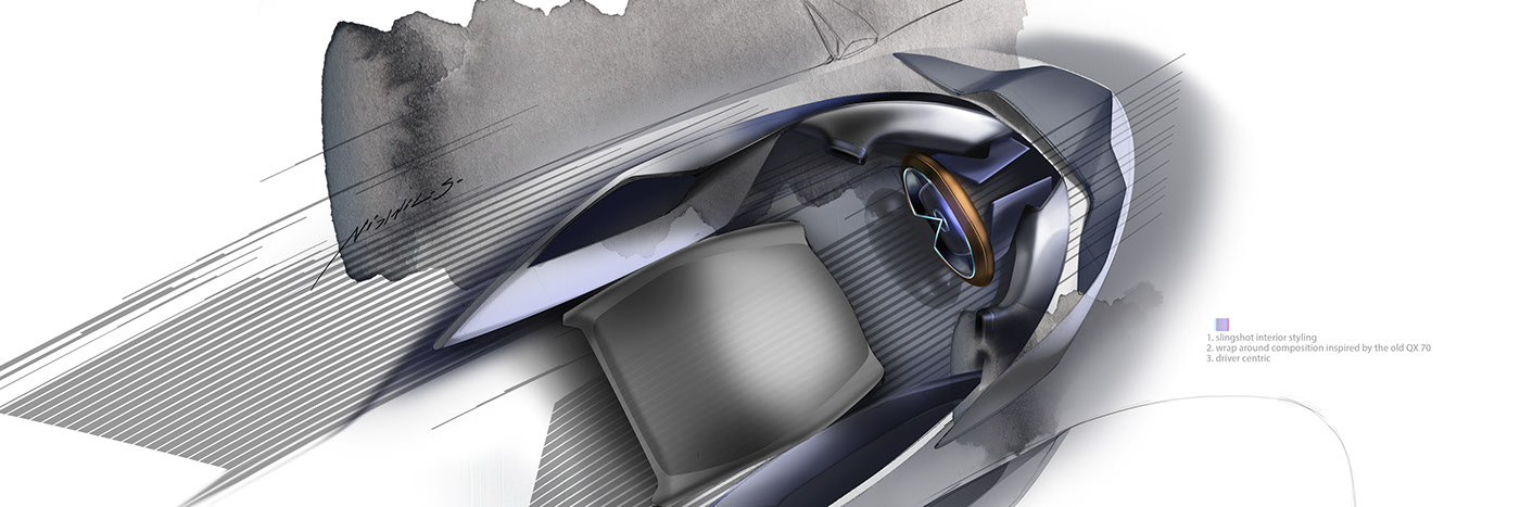 Infiniti，Infiniti QX 70，Hand drawn，sketch，automobile，