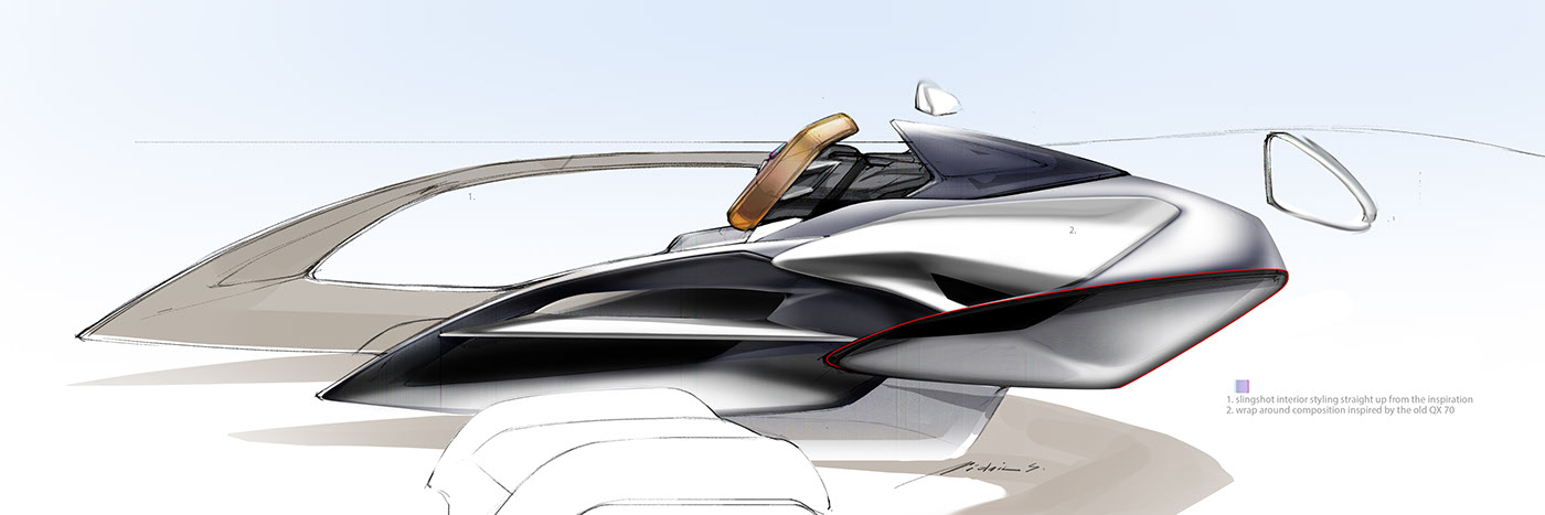 Infiniti，Infiniti QX 70，Hand drawn，sketch，automobile，