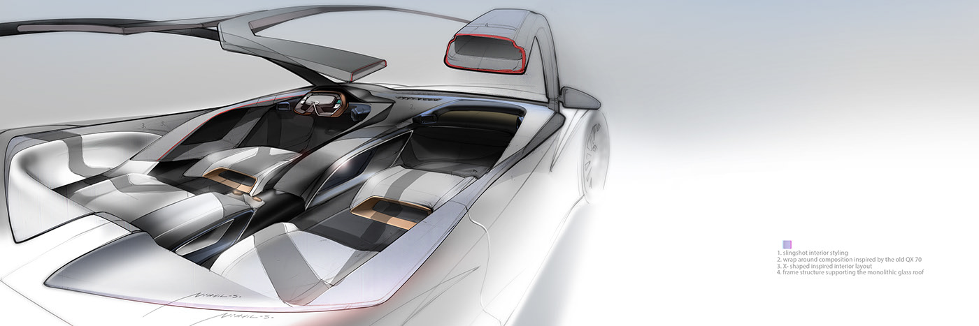 Infiniti，Infiniti QX 70，Hand drawn，sketch，automobile，