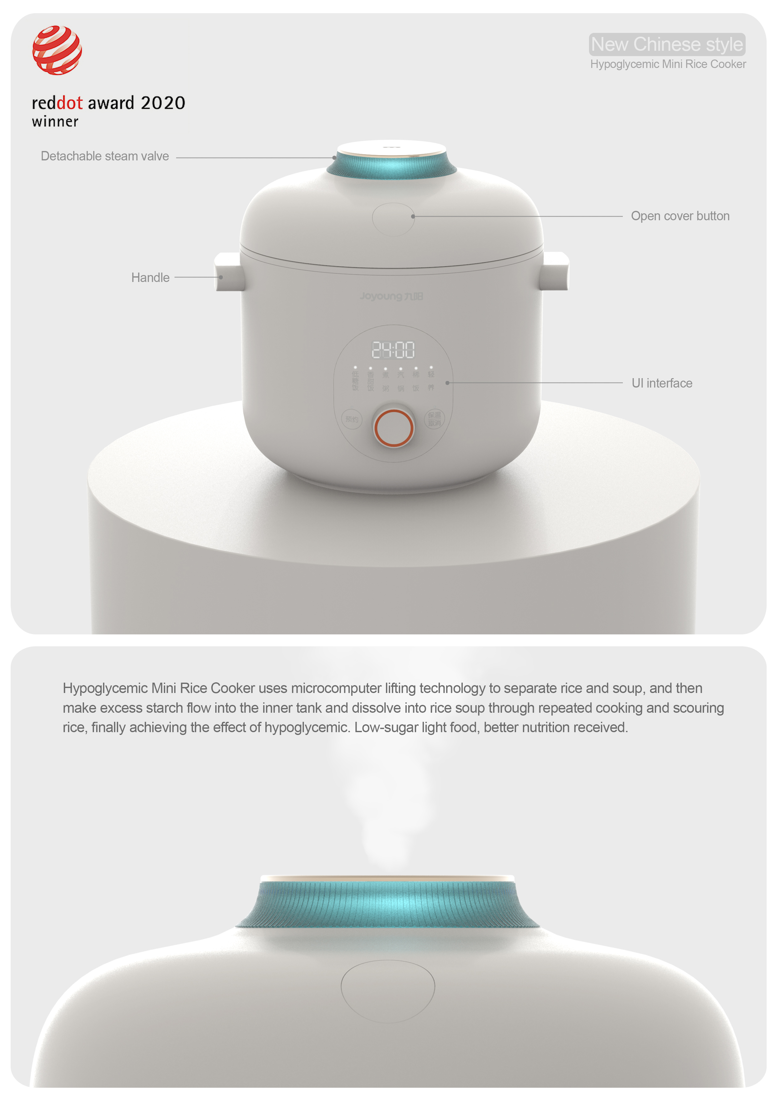 New Chinese style，red dot，Hypoglycemic rice cooker，Jiuyang，