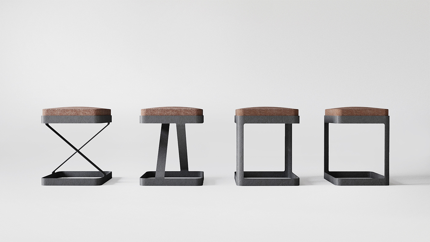 Minimalist，furniture design ，HOLLOW SHAPES，