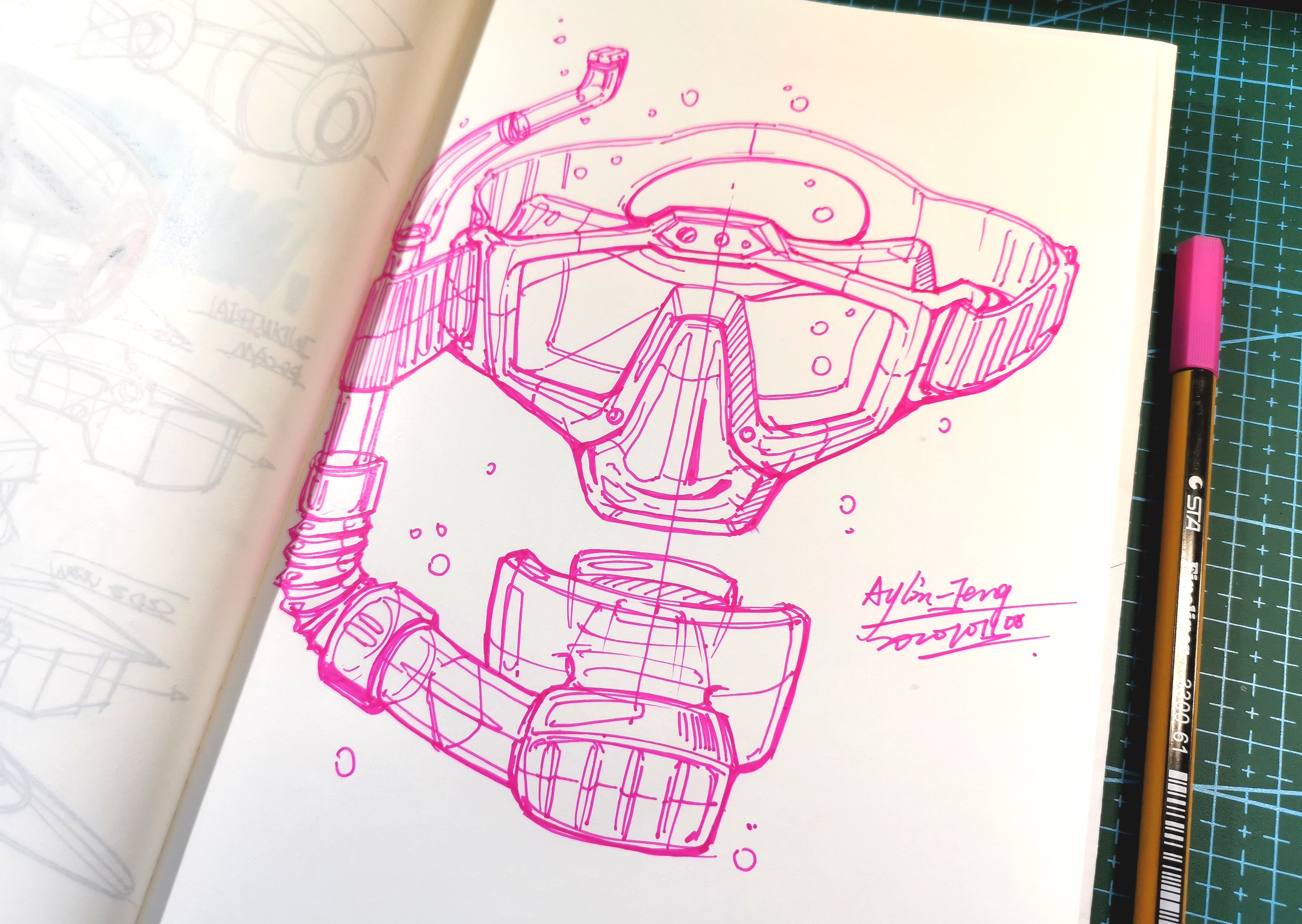 Designer's hand-painted book，Pursue dream Jiangnan Design Postgraduate Entrance Examination，Postgraduate entrance examination for industrial product design，Hand drawn industrial product design，Teng Yilin，