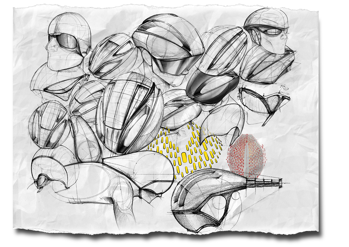 industrial design，Safety equipment，Helmet design，design sketch，product design，