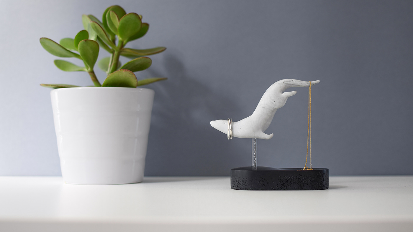 Otter，Jewelry storage rack，clay，