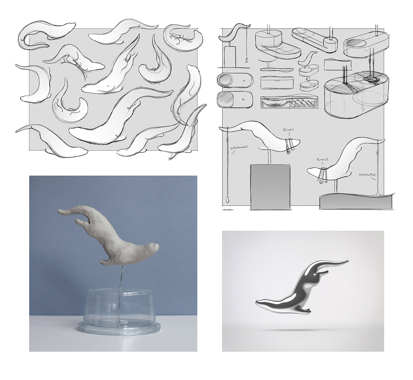 Otter，Jewelry storage rack，clay，