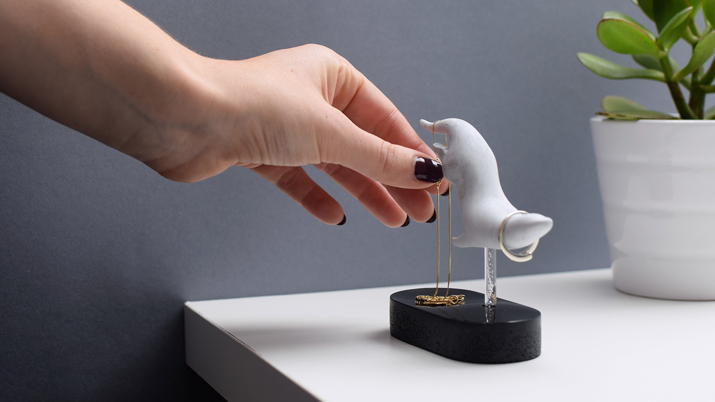 Otter，Jewelry storage rack，clay，