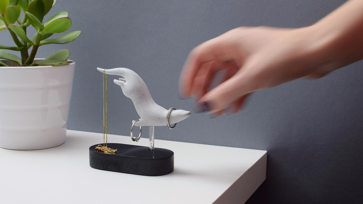 Otter，Jewelry storage rack，clay，