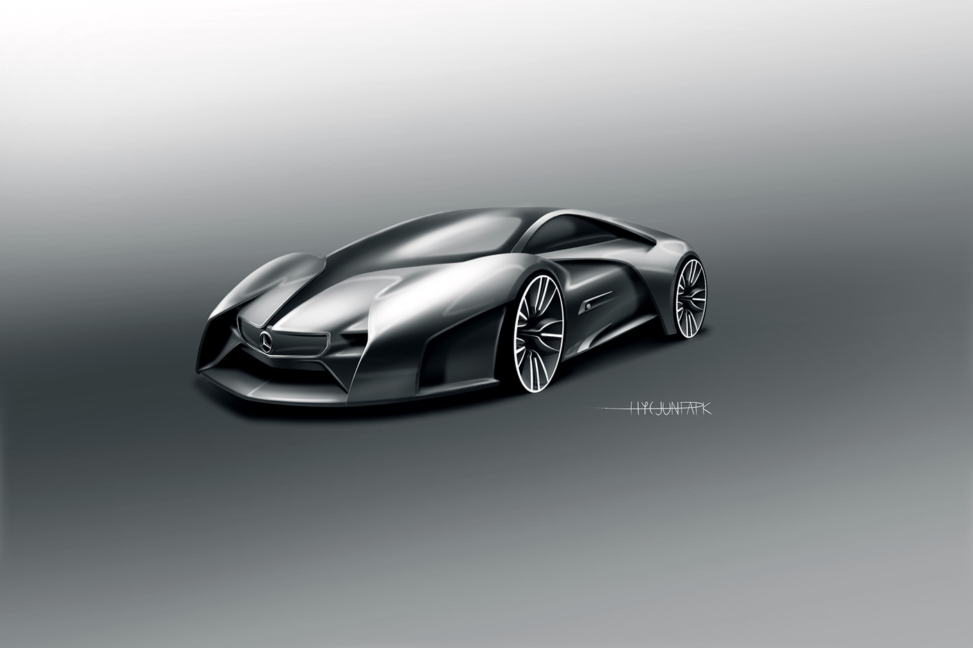 Automatic design，Hand drawn，Render，Cool，industrial design，