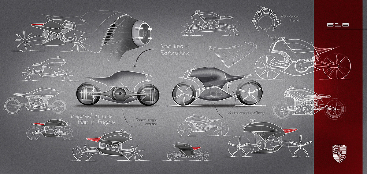 intelligence，Porsche，science and technology，industrial design，Cool，Motorcycle design，