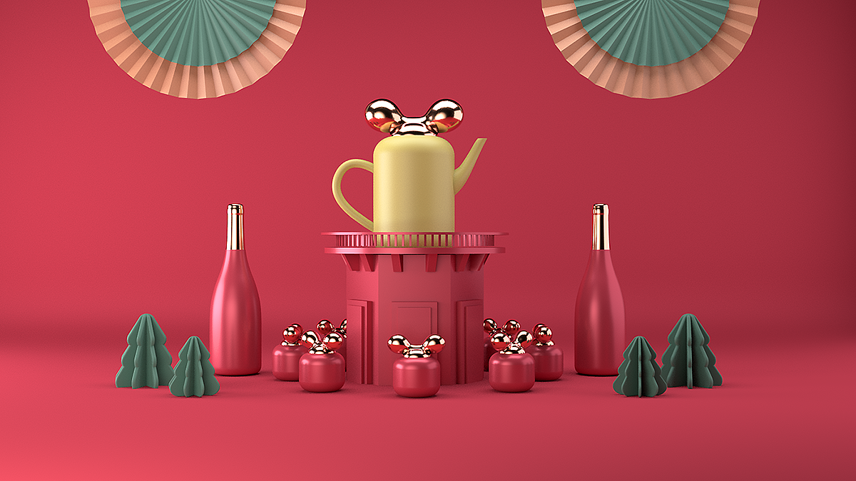 茶壶，c4d，品牌推广，Francfranc，