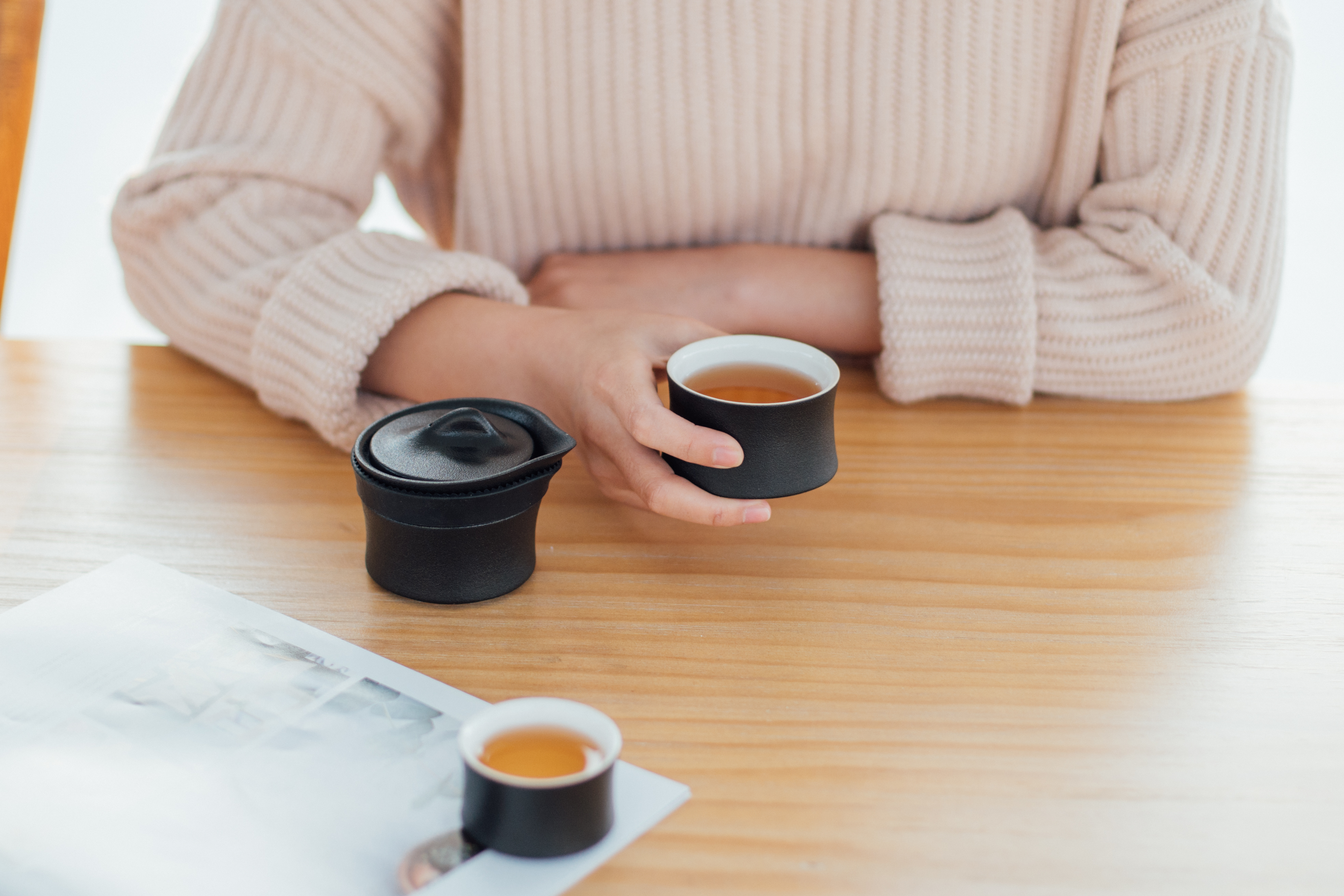 Poxi，tea set，travel，Express cup，Two cups in a pot，Simplicity，original，