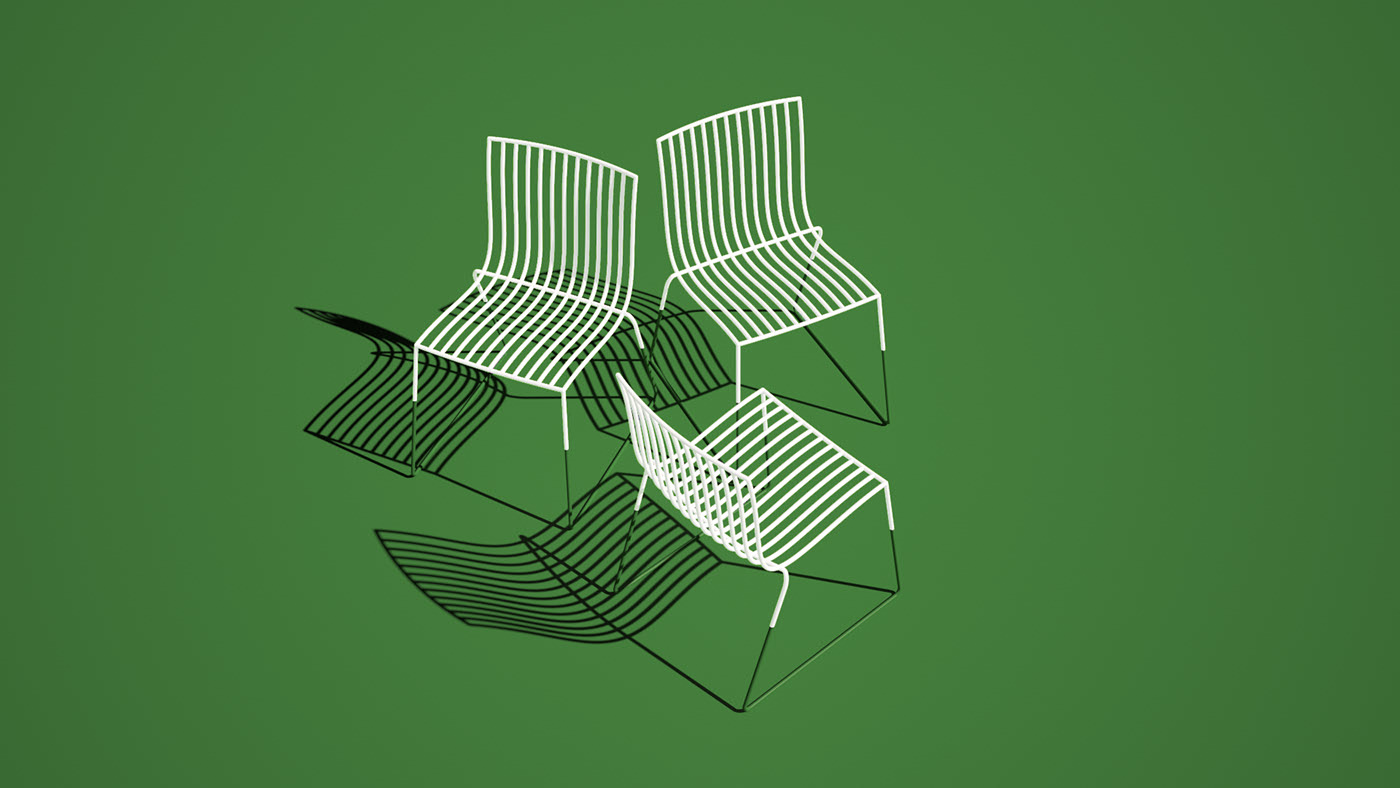 Metal，white，chair，chair，line，one thousand nine hundred and fifty-five，