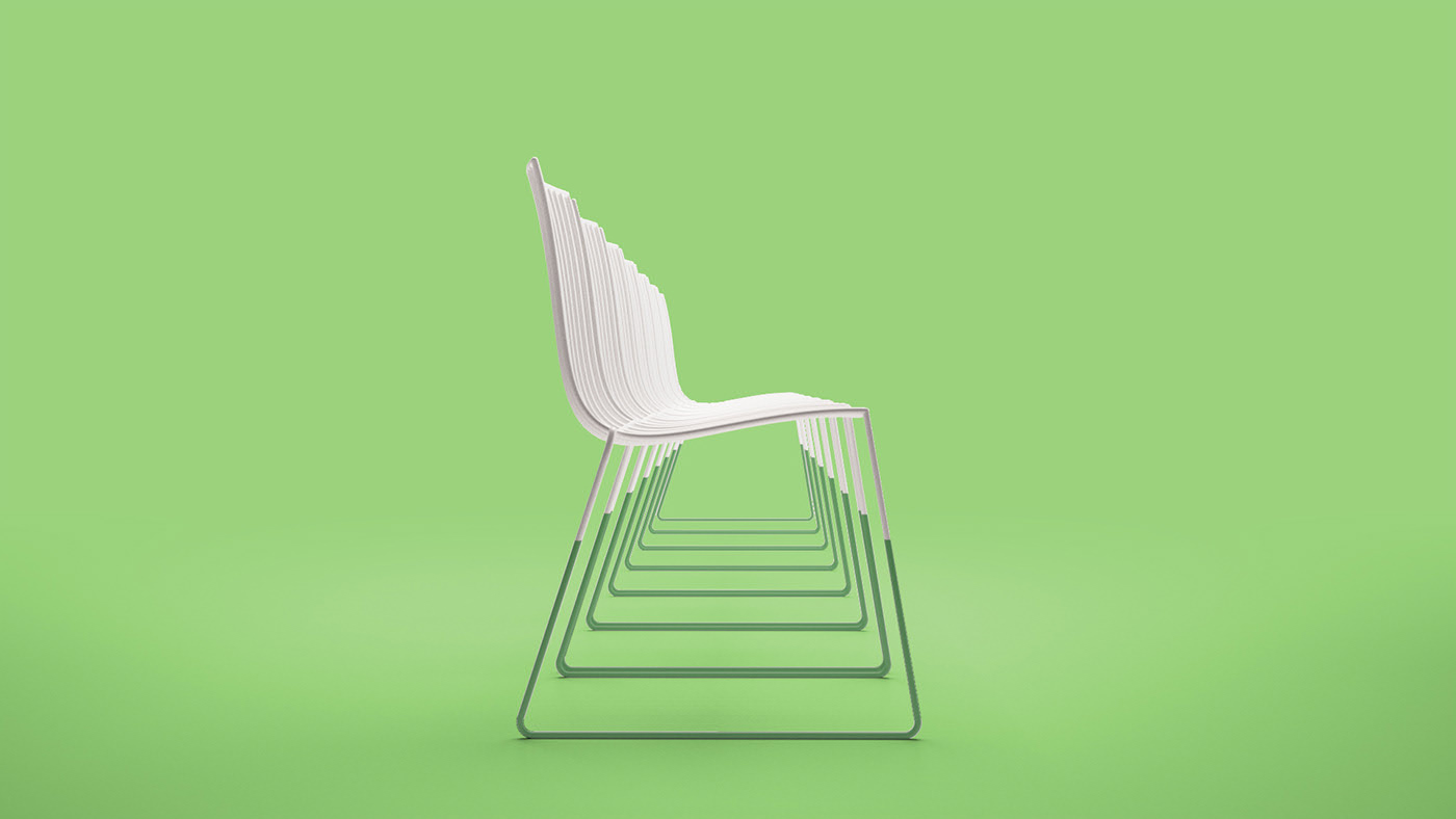 Metal，white，chair，chair，line，one thousand nine hundred and fifty-five，