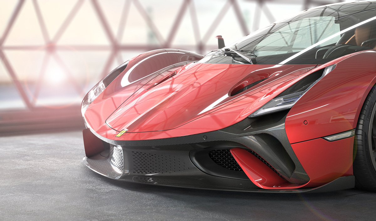 Ferrari，Design story，sketch，modeling，Render，Concept Car，