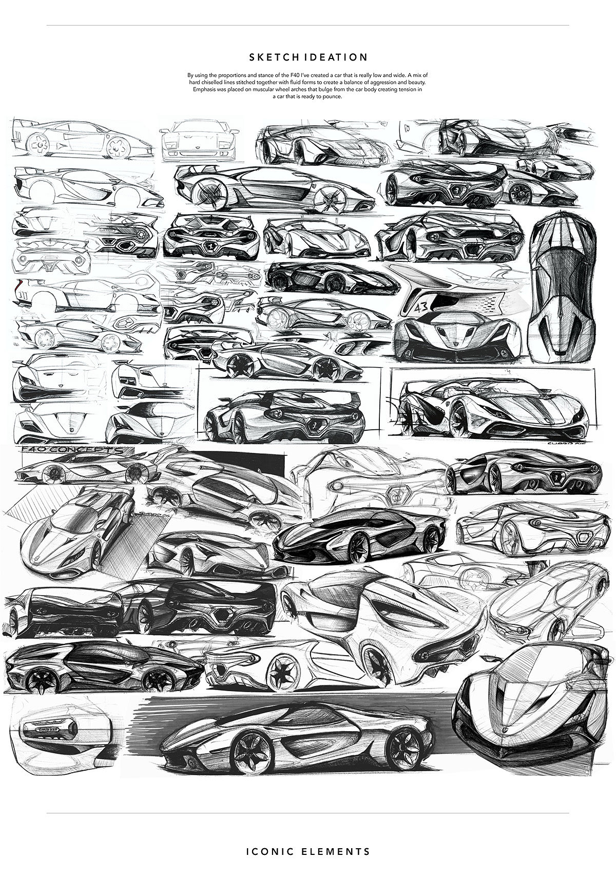 Ferrari，Design story，sketch，modeling，Render，Concept Car，