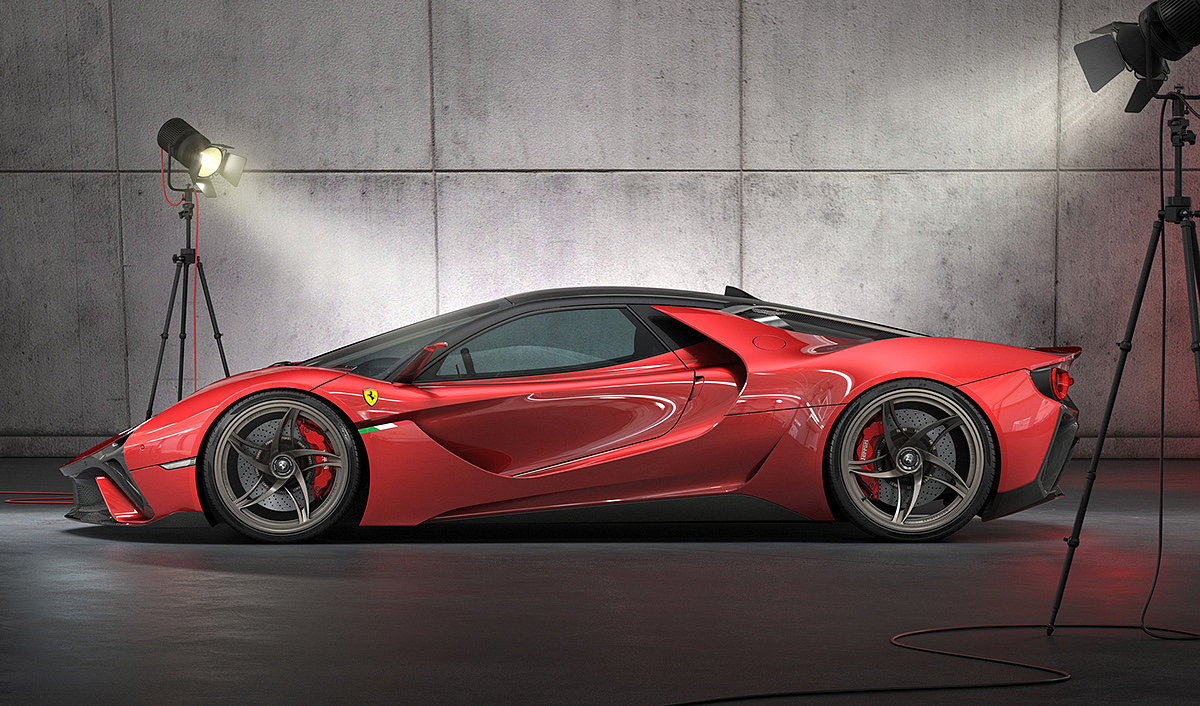 Ferrari，Design story，sketch，modeling，Render，Concept Car，