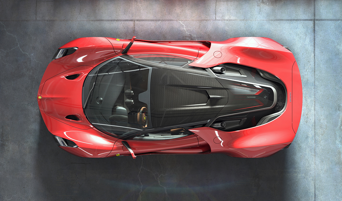 Ferrari，Design story，sketch，modeling，Render，Concept Car，