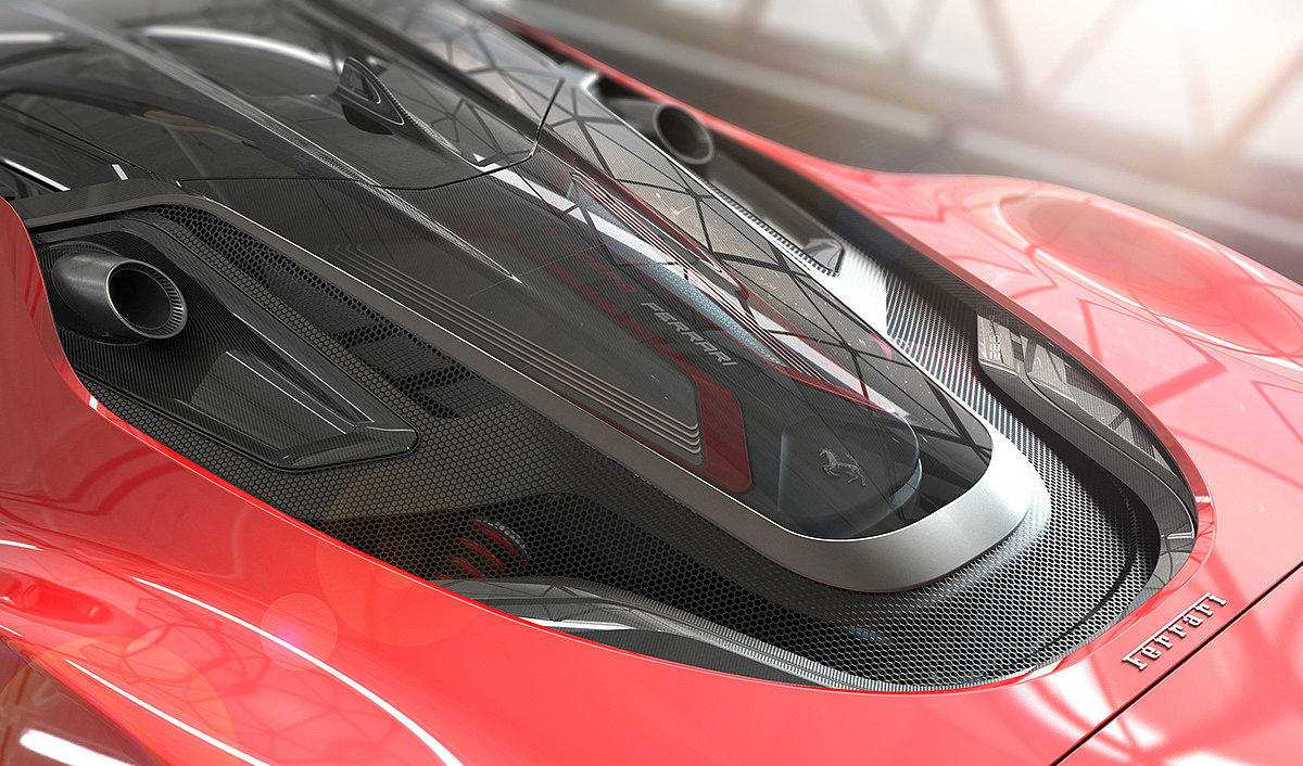 Ferrari，Design story，sketch，modeling，Render，Concept Car，