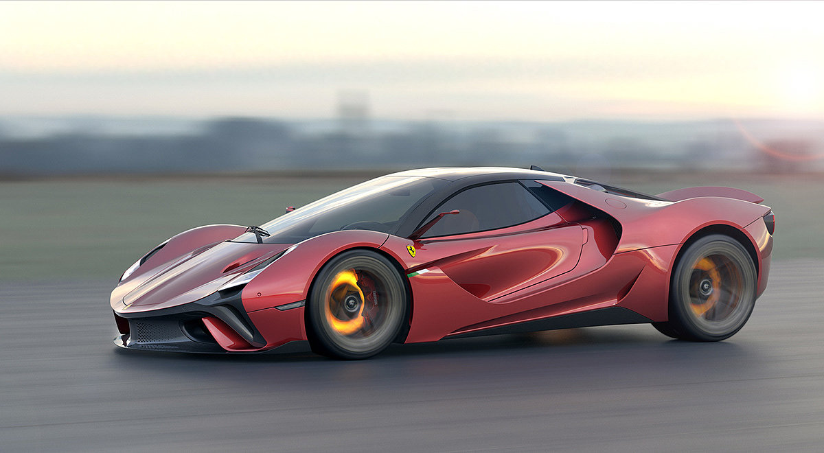 Ferrari，Design story，sketch，modeling，Render，Concept Car，