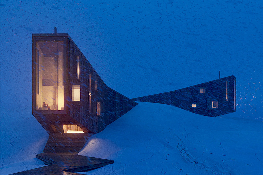 hotel，skiing，winter，industrial design，