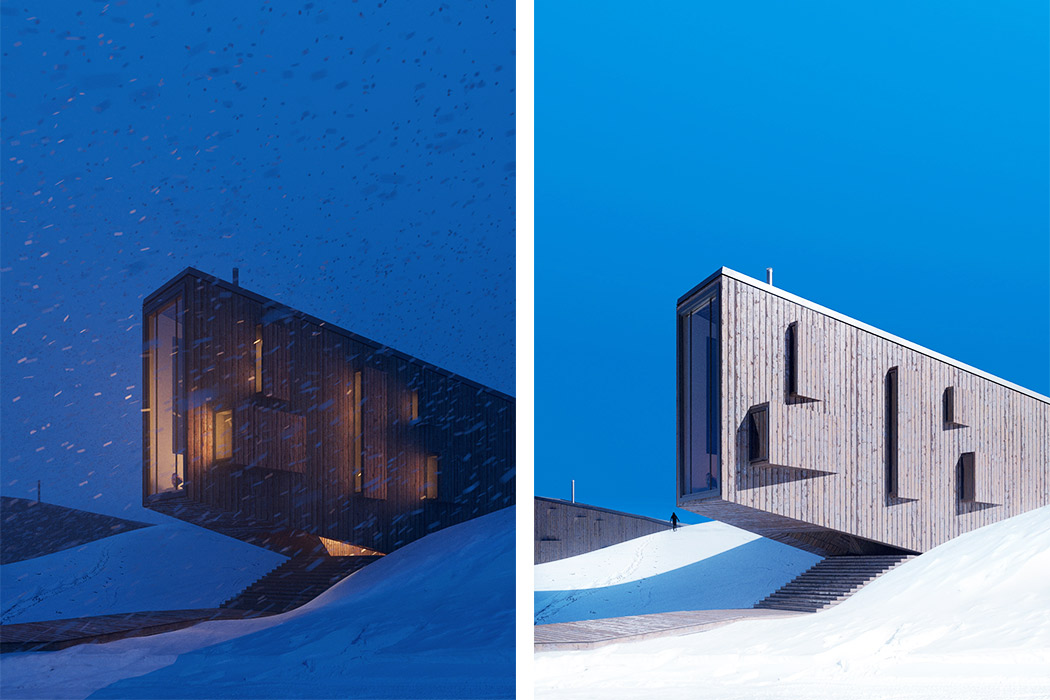 hotel，skiing，winter，industrial design，