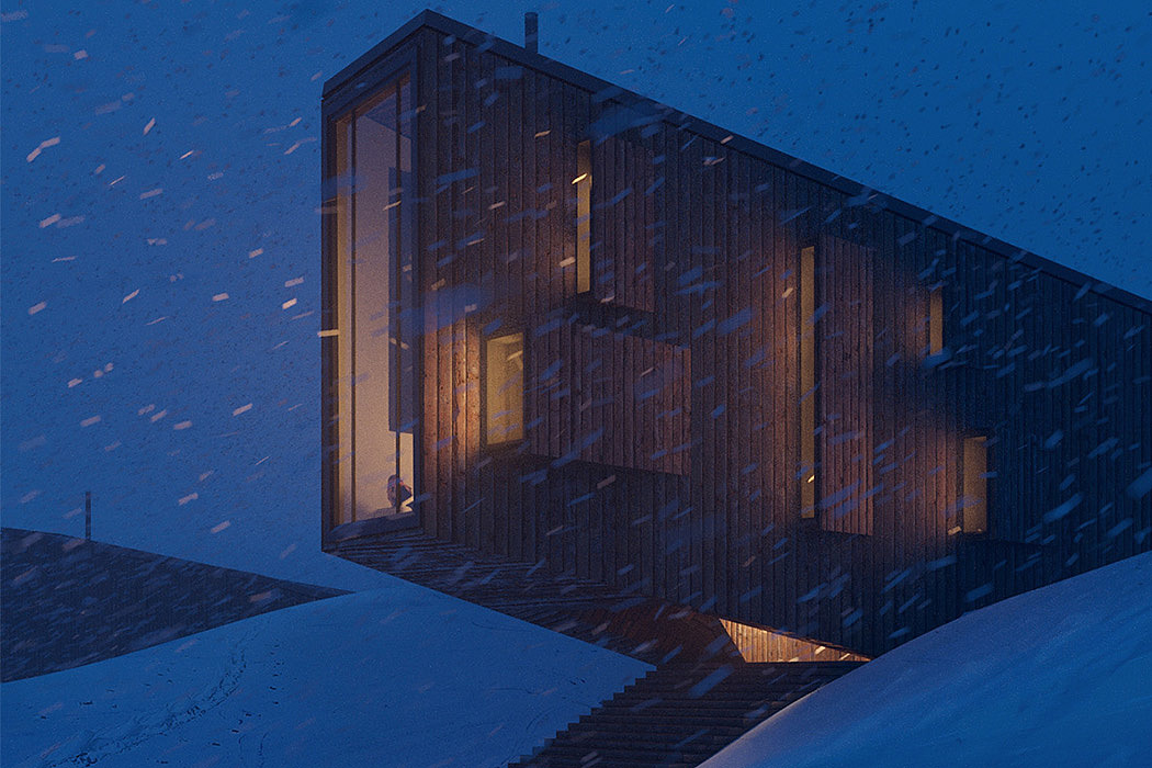 hotel，skiing，winter，industrial design，