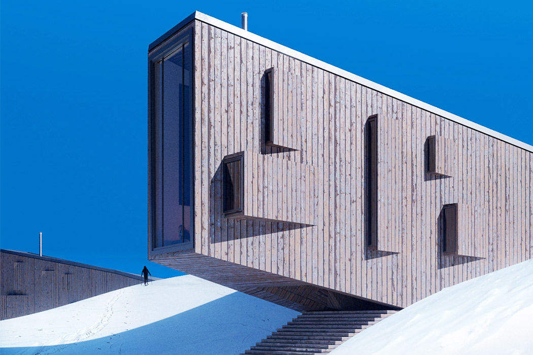 hotel，skiing，winter，industrial design，