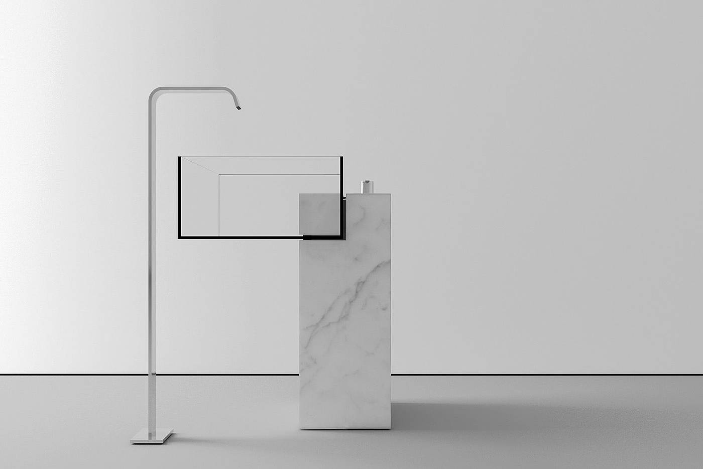 concise，transparent，Wash basin，proportion，seamless，Marble，Home furniture，