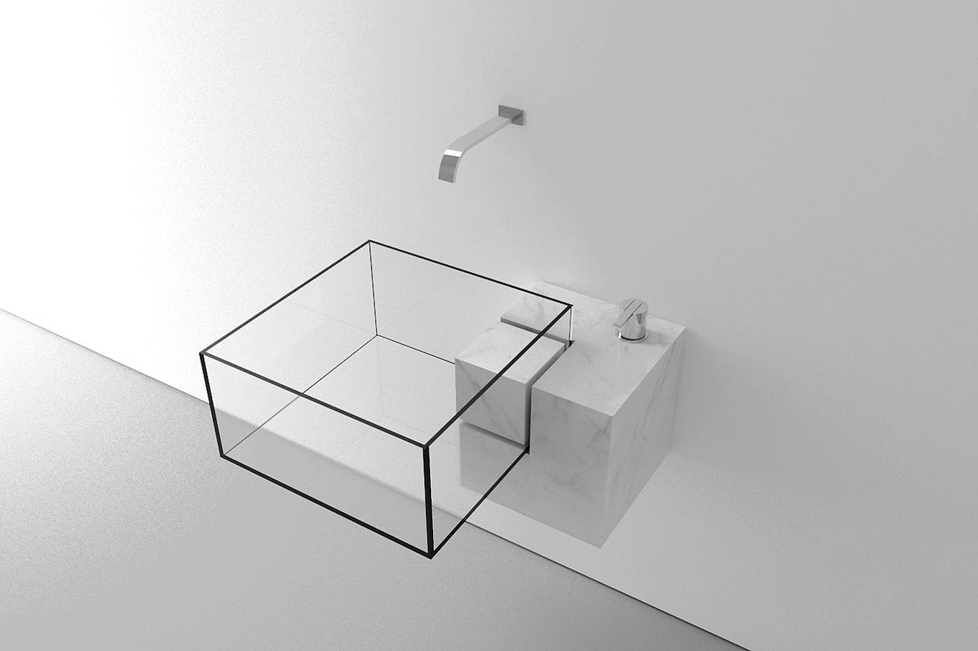 concise，transparent，Wash basin，proportion，seamless，Marble，Home furniture，