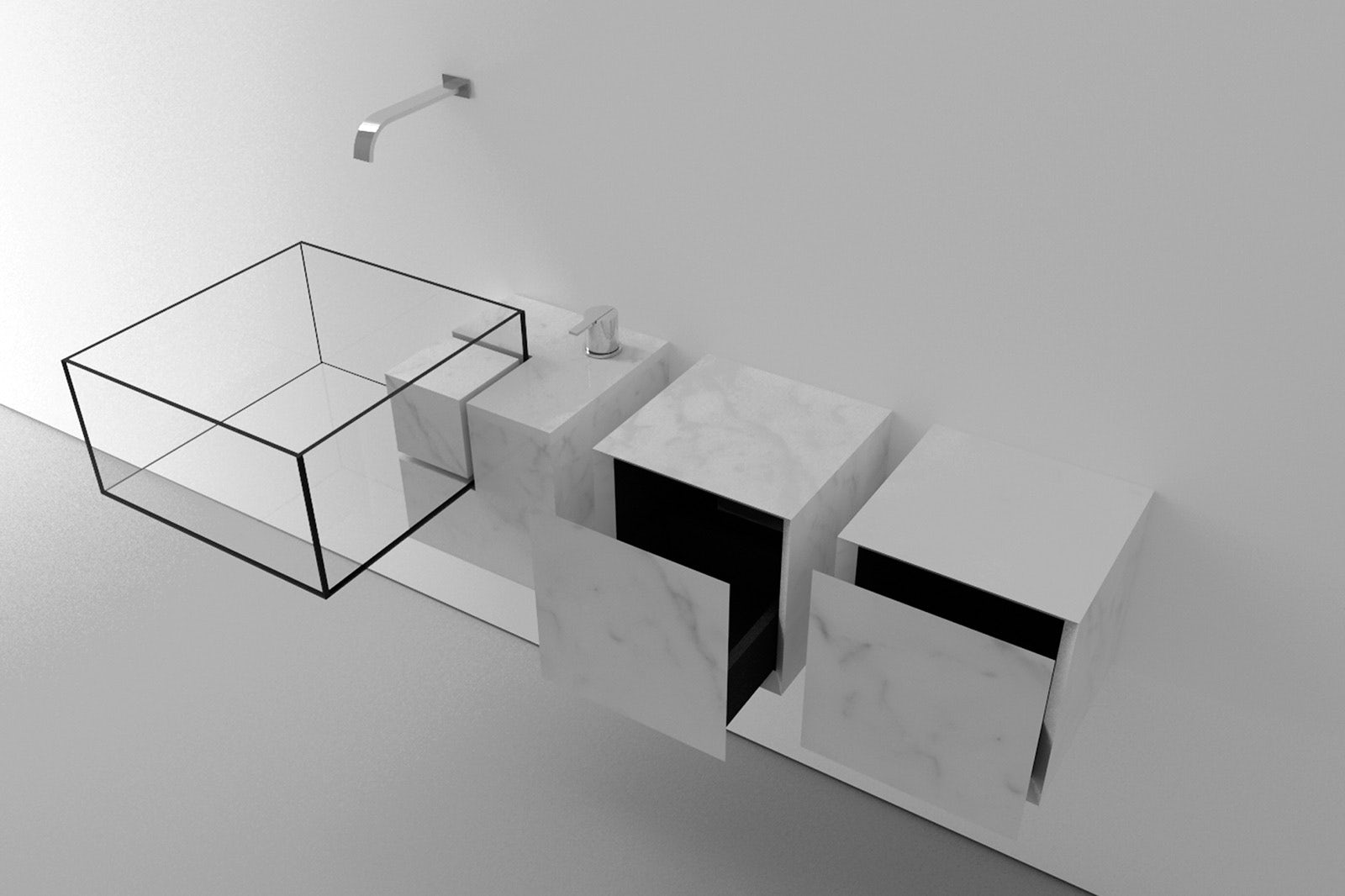 concise，transparent，Wash basin，proportion，seamless，Marble，Home furniture，