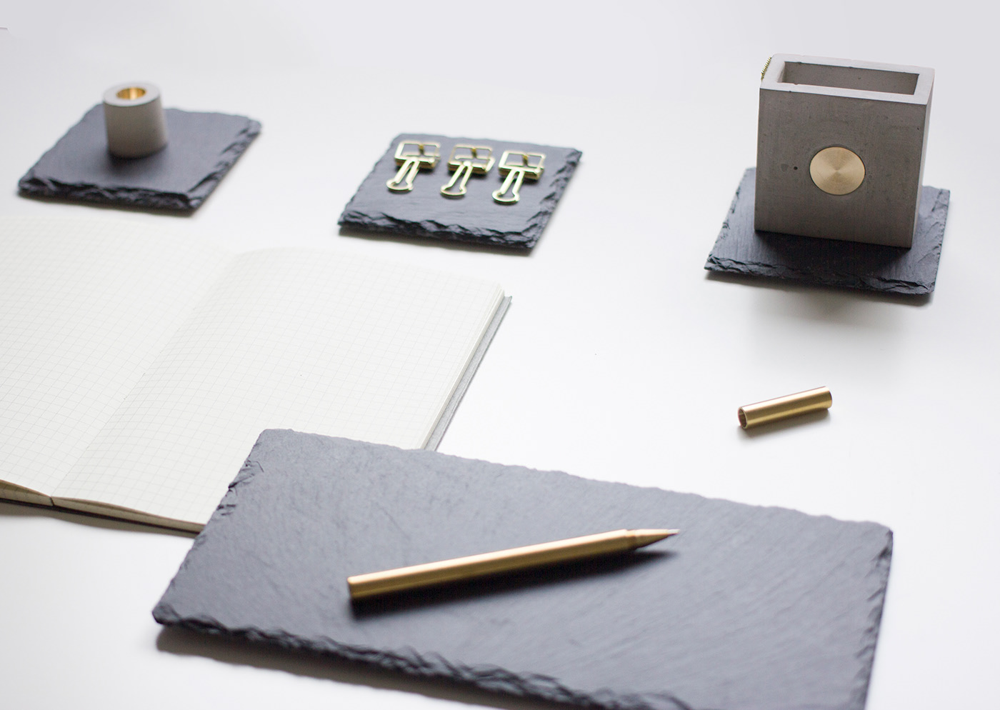 original，brass，concrete，Tape clip，pen container，