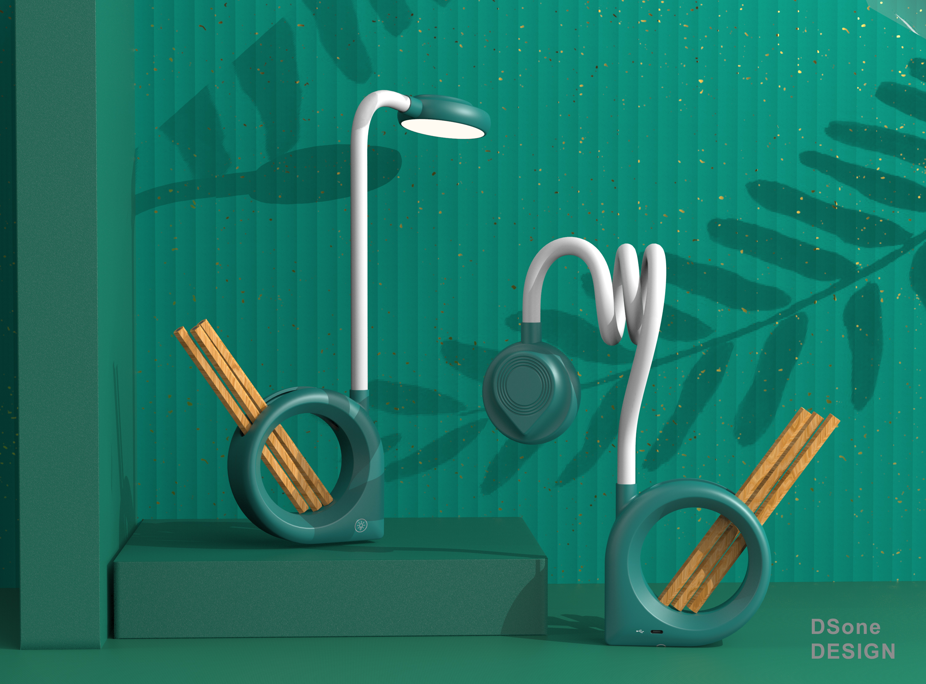 Hollowed out，Water drop，Desk lamp，pen container，