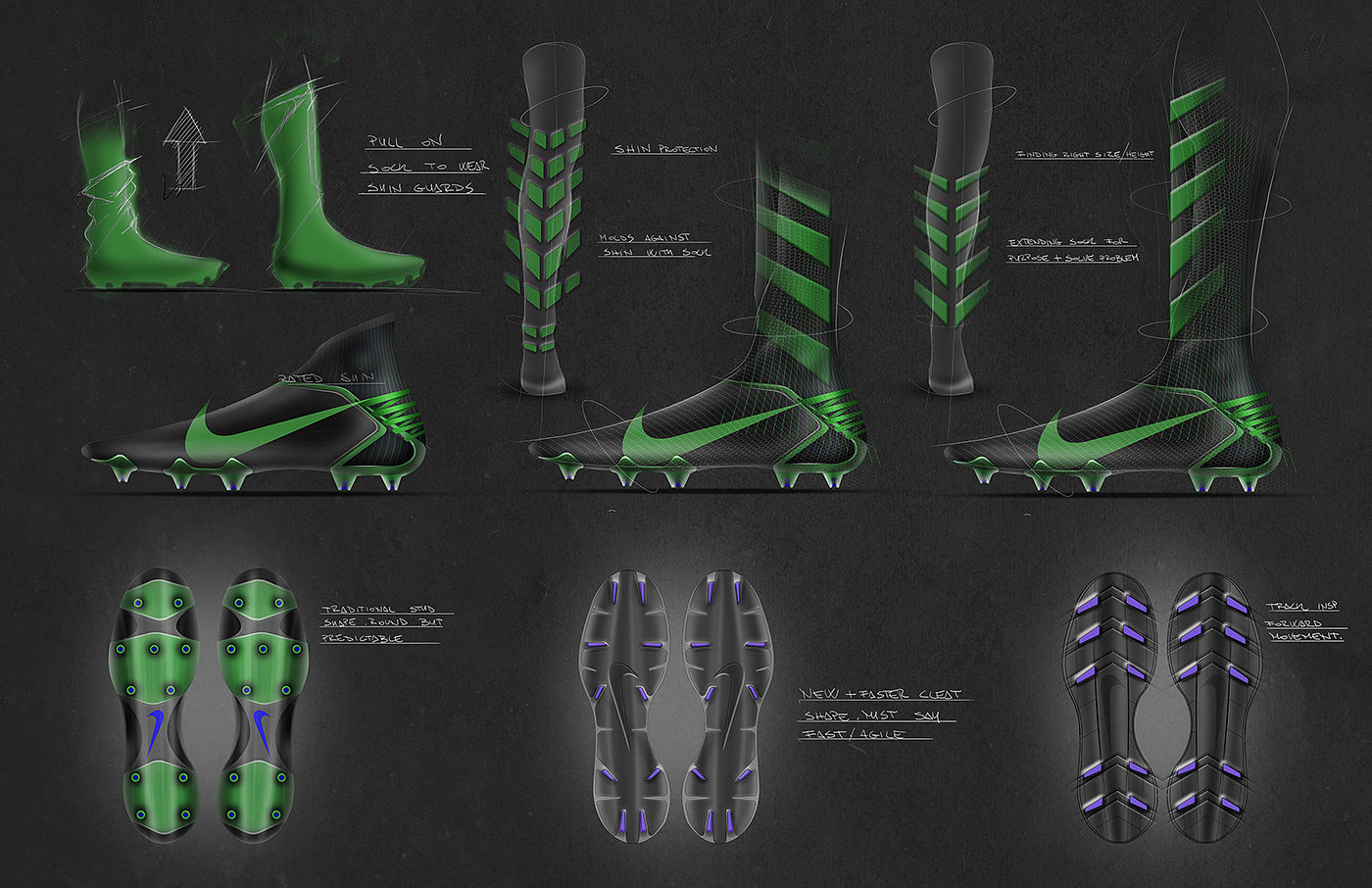 足球鞋，运动鞋，耐克，概念设计，