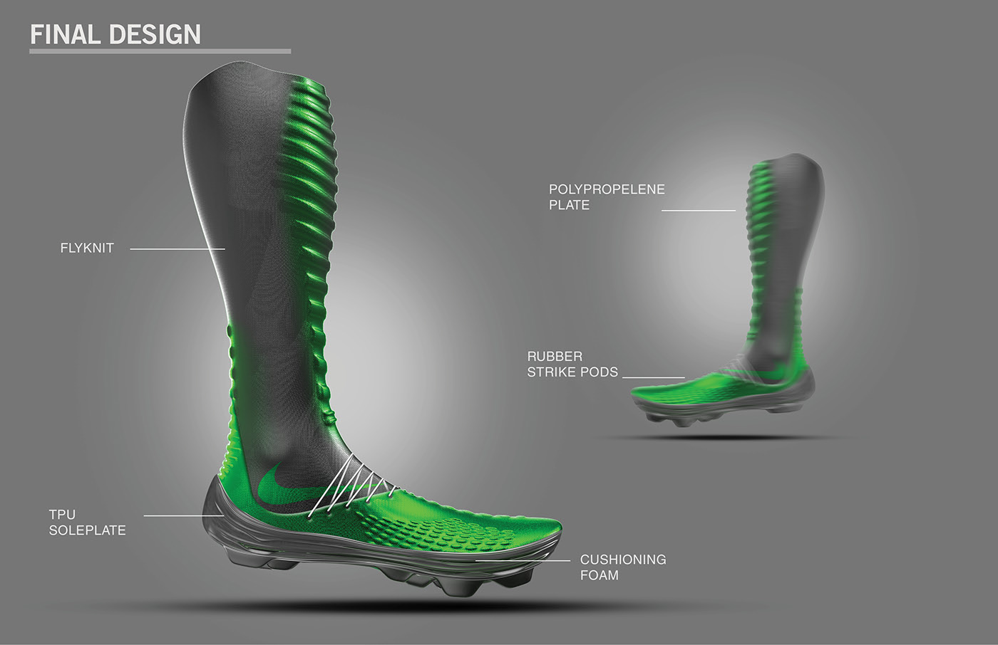 Soccer shoes，sneakers，Nike，conceptual design，