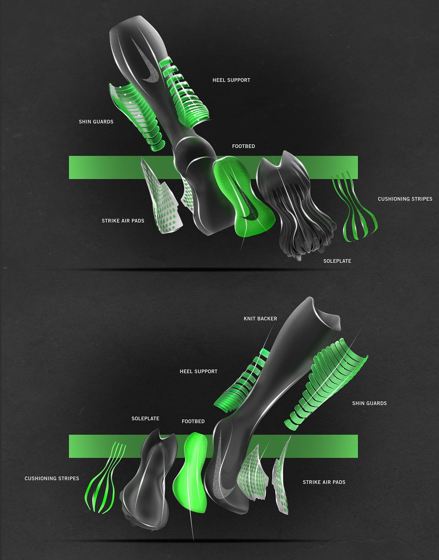 Soccer shoes，sneakers，Nike，conceptual design，