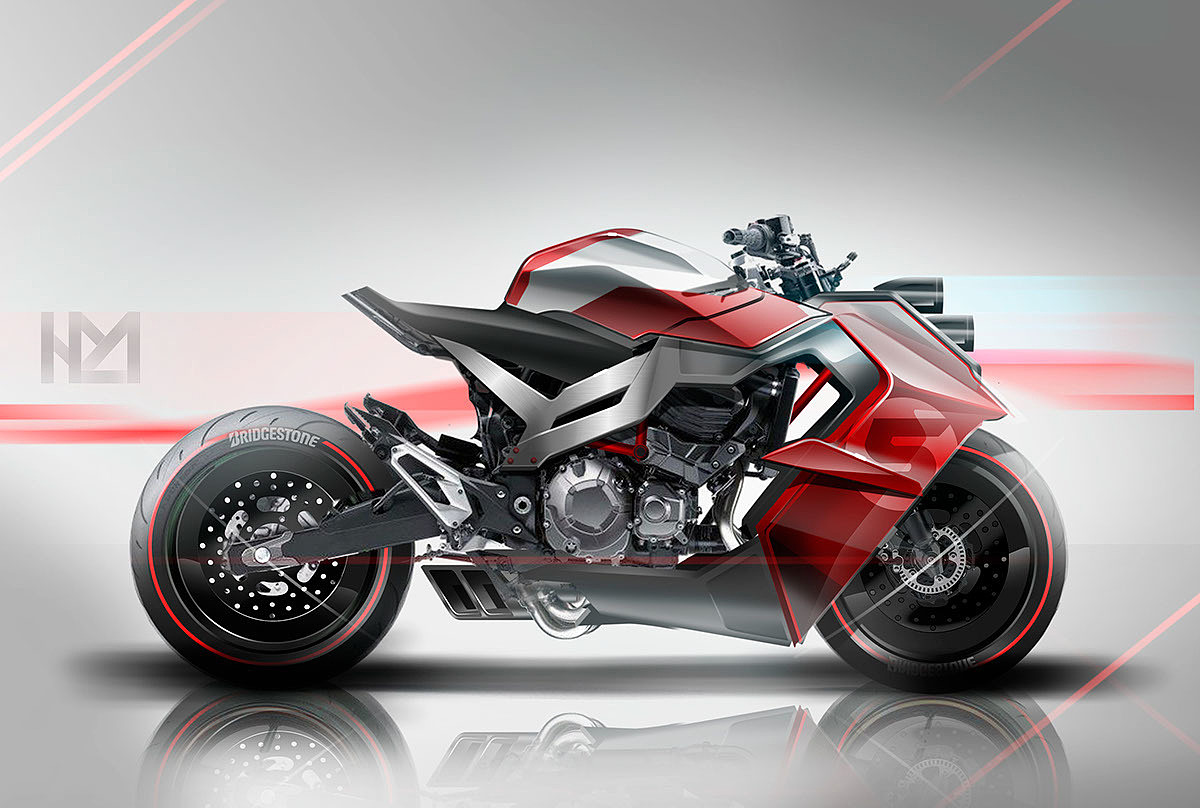 conceptual design，Motorcycle design，science and technology，design sketch，Cool look，