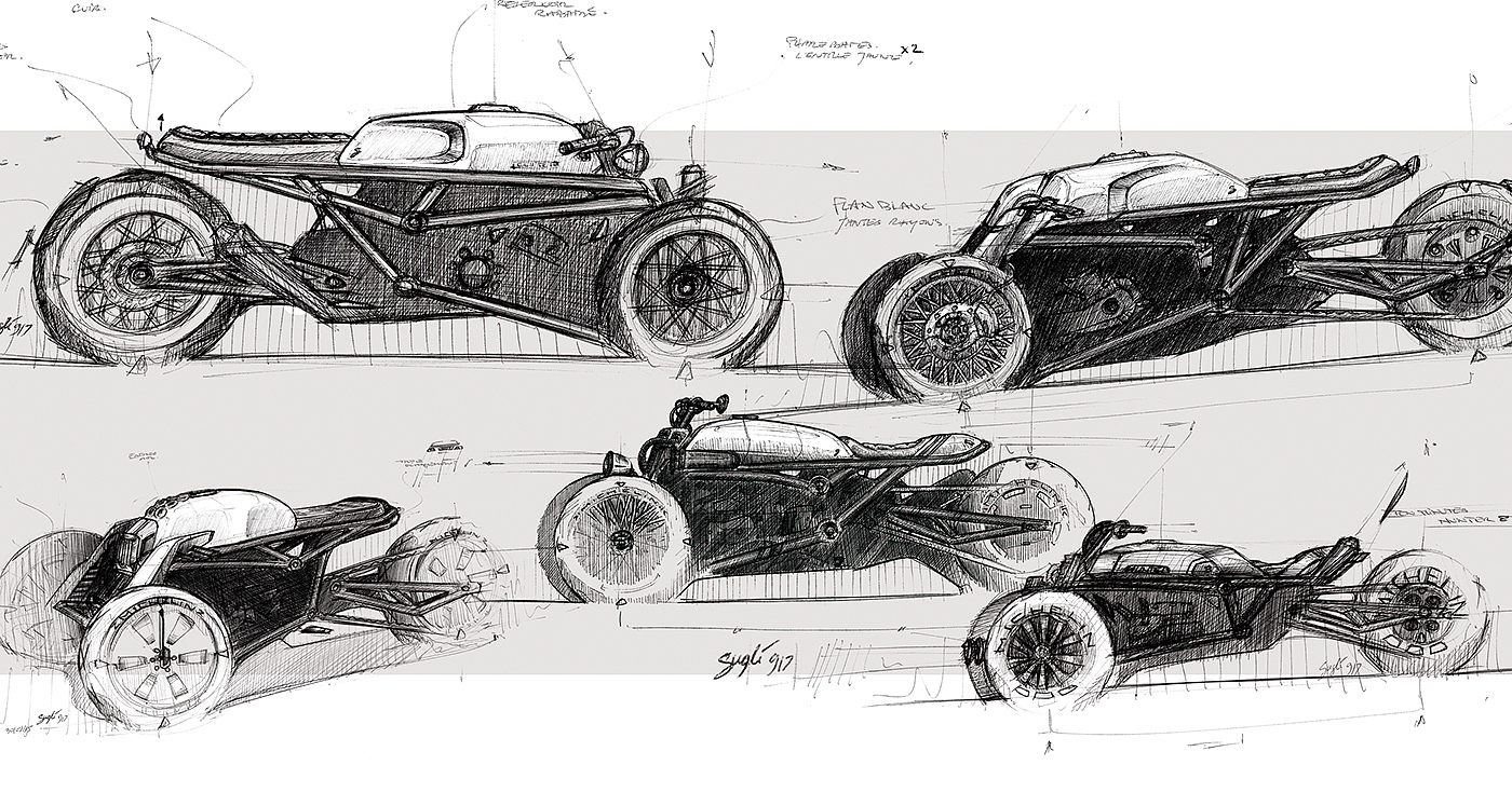 conceptual design，Motorcycle design，science and technology，design sketch，Cool look，