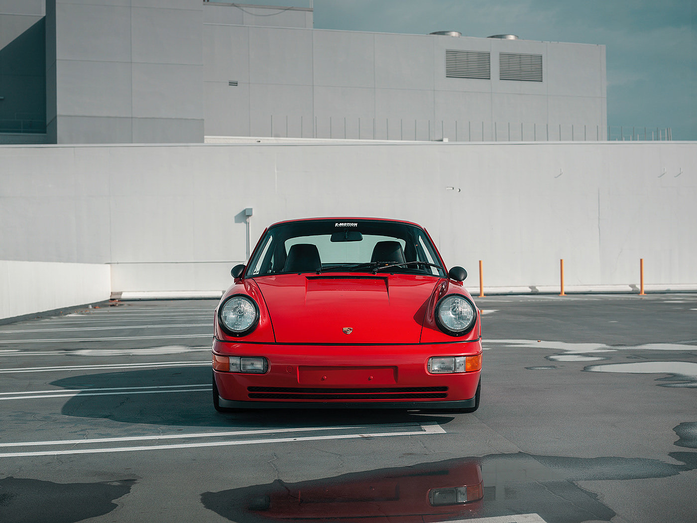 交通工具，汽车，跑车，保时捷，Porsche 964，红色，