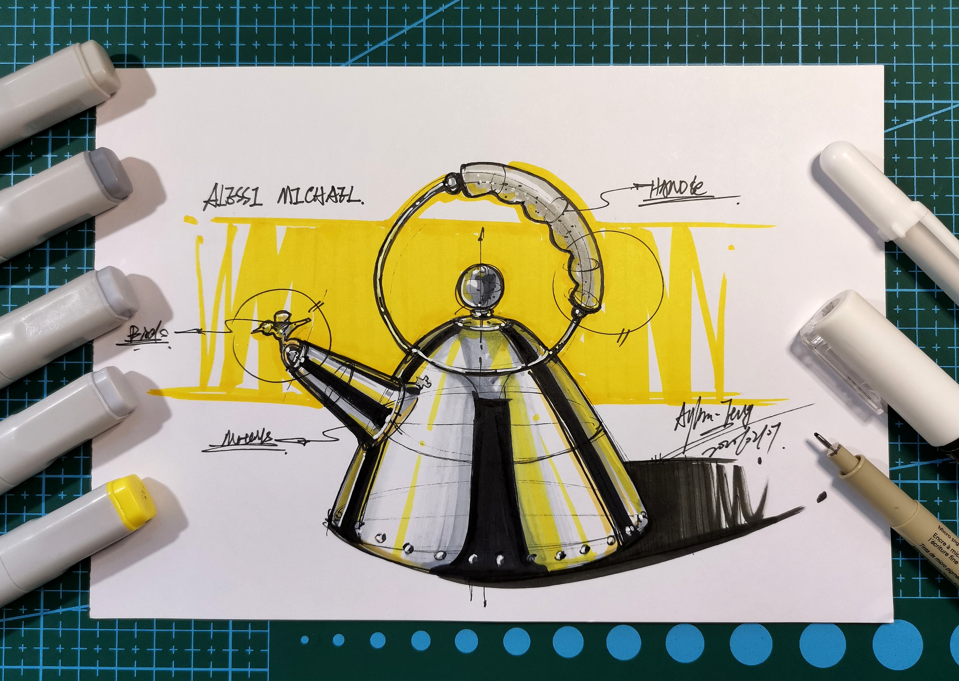 Teng Yilin，Hand drawn industrial product design，Postgraduate entrance examination for industrial product design，Pursue dream Jiangnan Design Postgraduate Entrance Examination，Designer's hand-painted book，