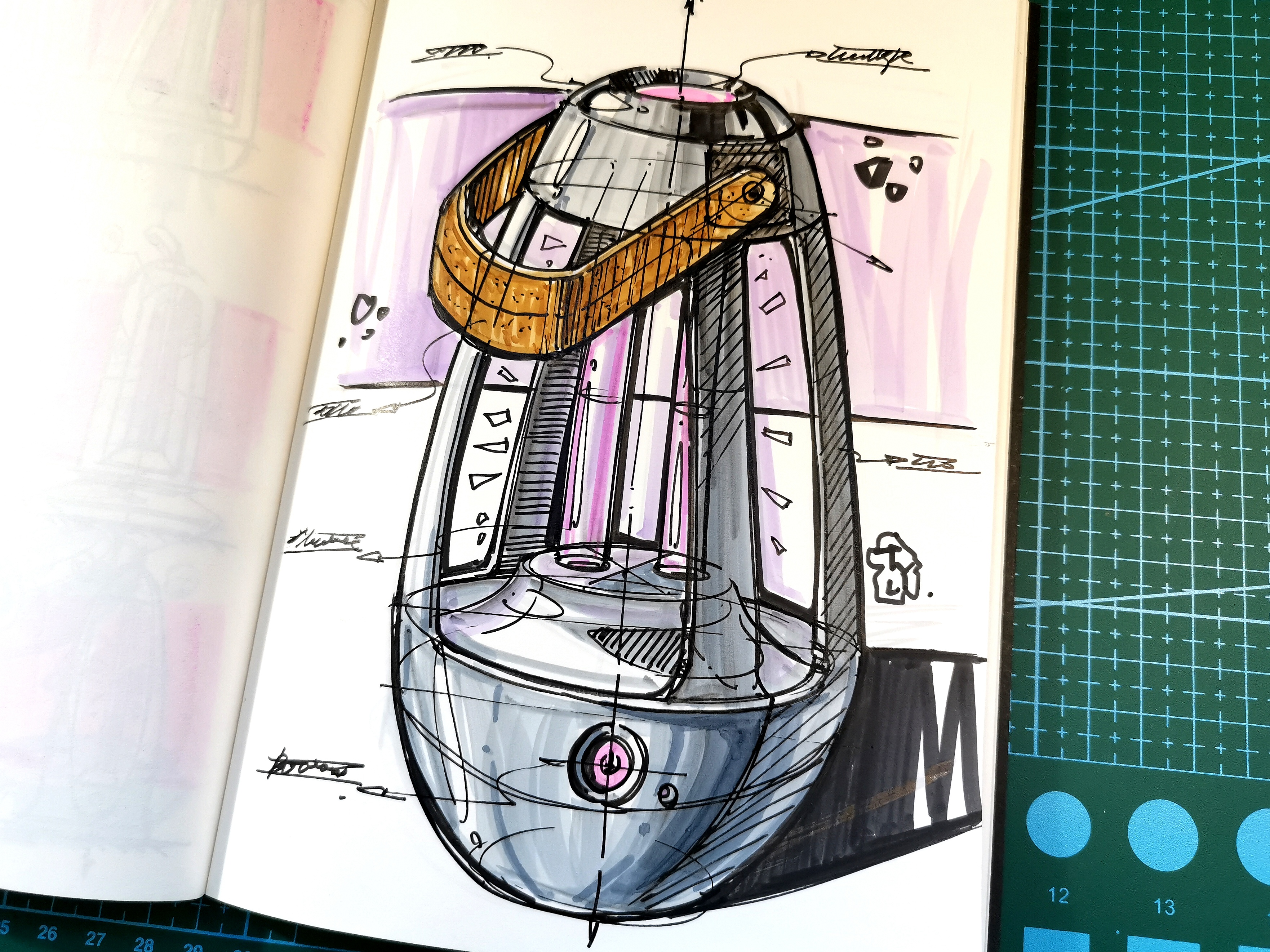 Teng Yilin，Hand drawn industrial product design，Postgraduate entrance examination for industrial product design，Pursue dream Jiangnan Design Postgraduate Entrance Examination，Designer's hand-painted book，