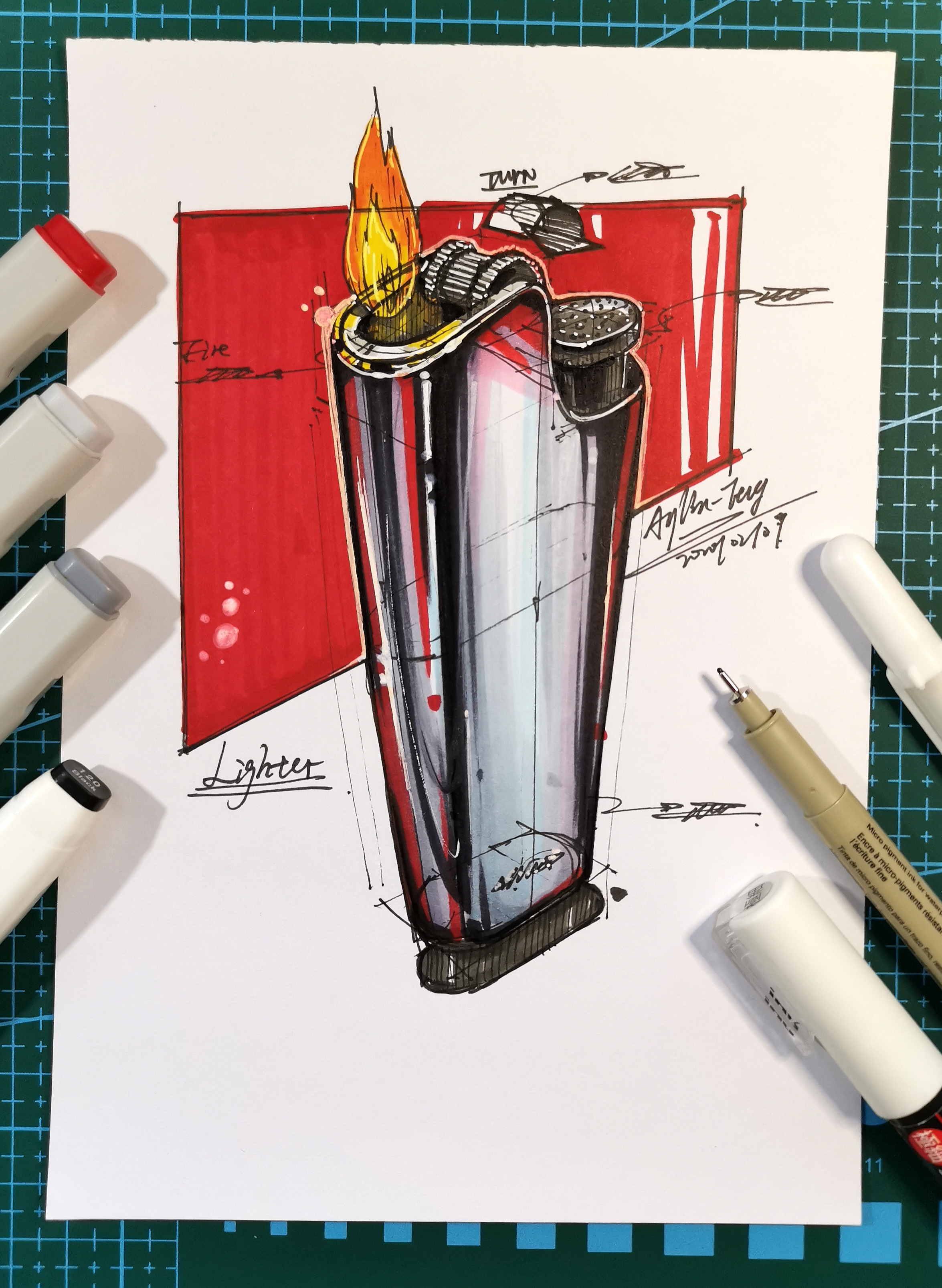 Teng Yilin，Hand drawn industrial product design，Postgraduate entrance examination for industrial product design，Pursue dream Jiangnan Design Postgraduate Entrance Examination，Designer's hand-painted book，