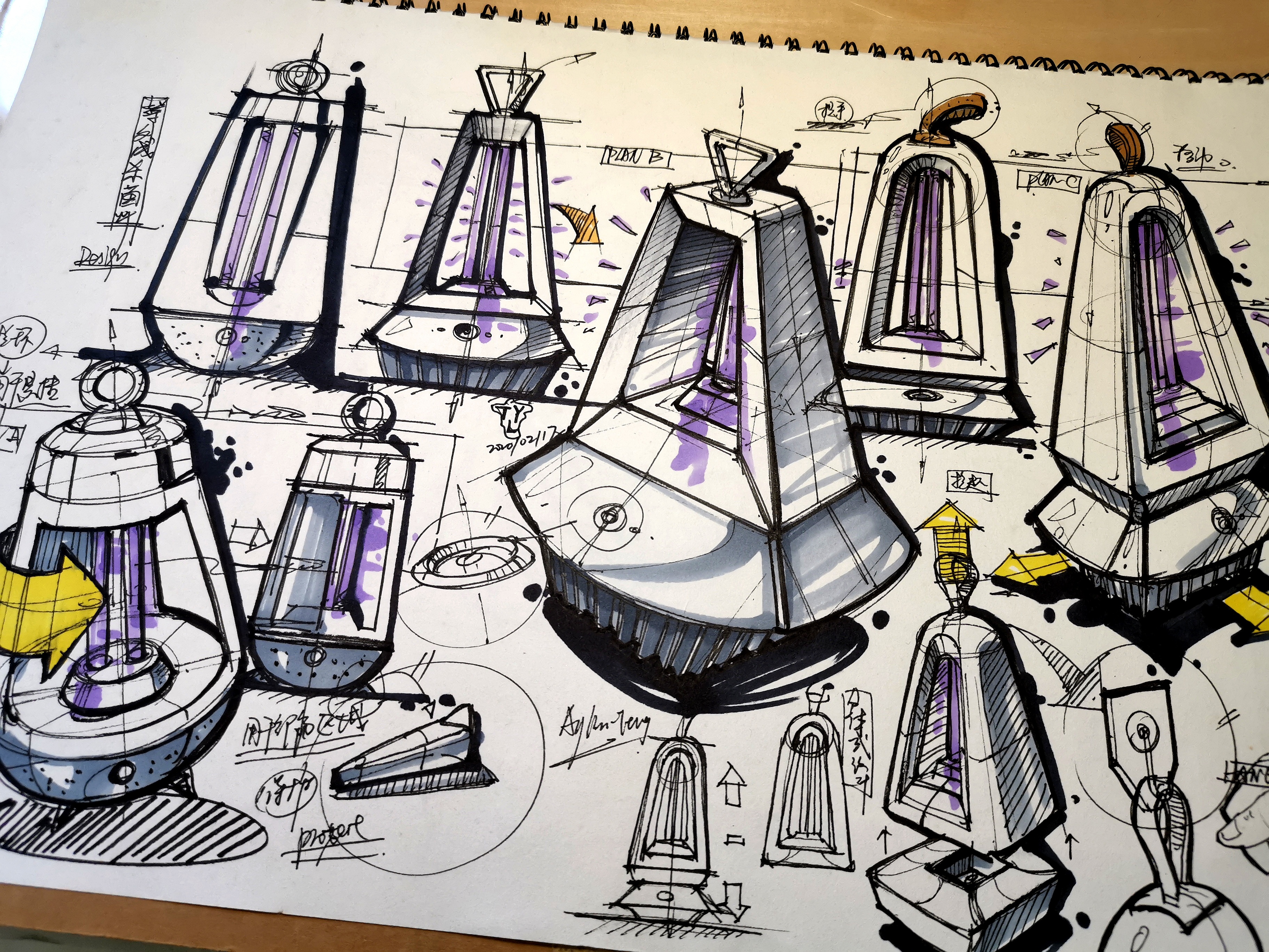 Teng Yilin，Hand drawn industrial product design，Postgraduate entrance examination for industrial product design，Pursue dream Jiangnan Design Postgraduate Entrance Examination，Designer's hand-painted book，