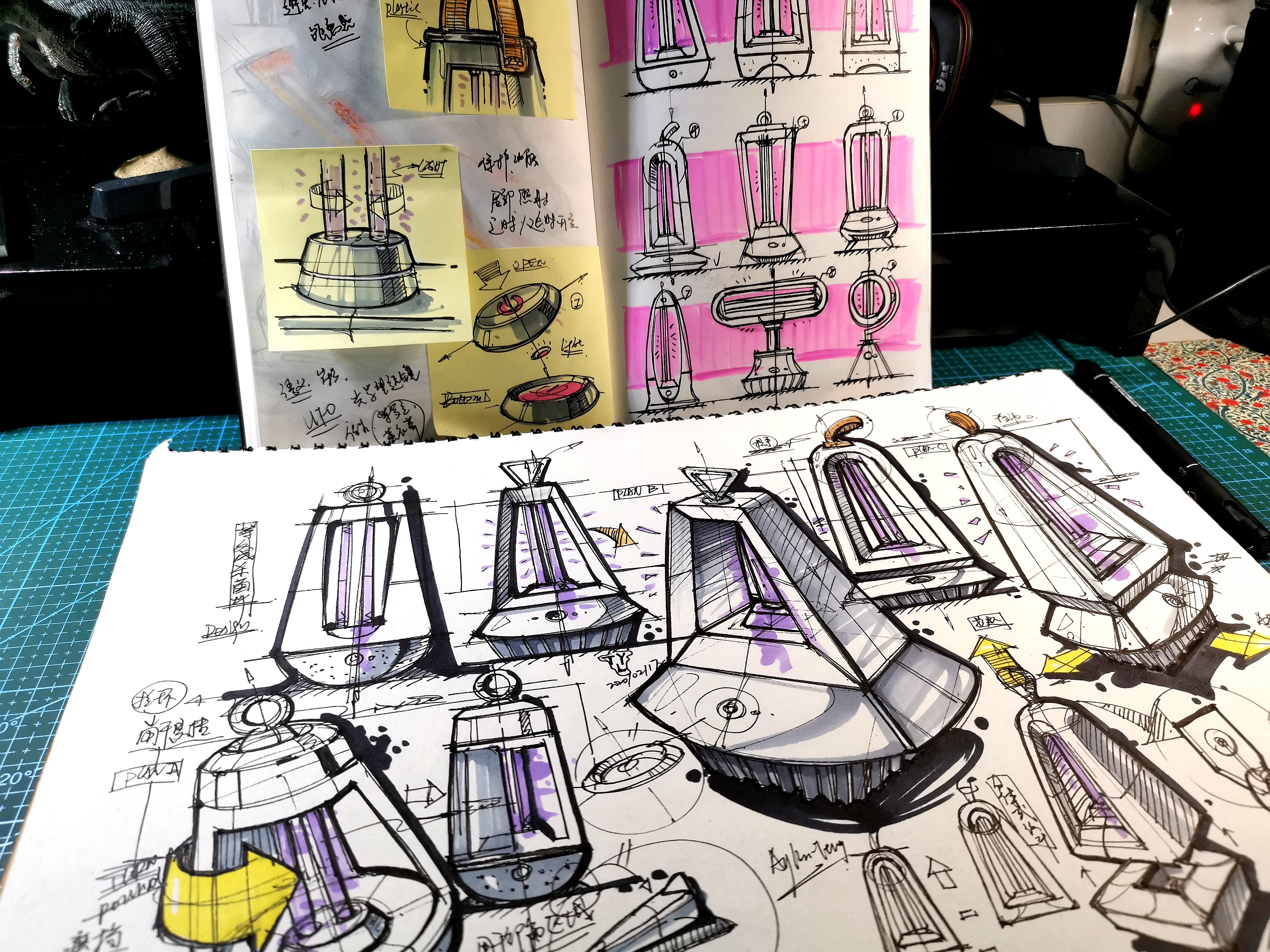 Teng Yilin，Hand drawn industrial product design，Postgraduate entrance examination for industrial product design，Pursue dream Jiangnan Design Postgraduate Entrance Examination，Designer's hand-painted book，