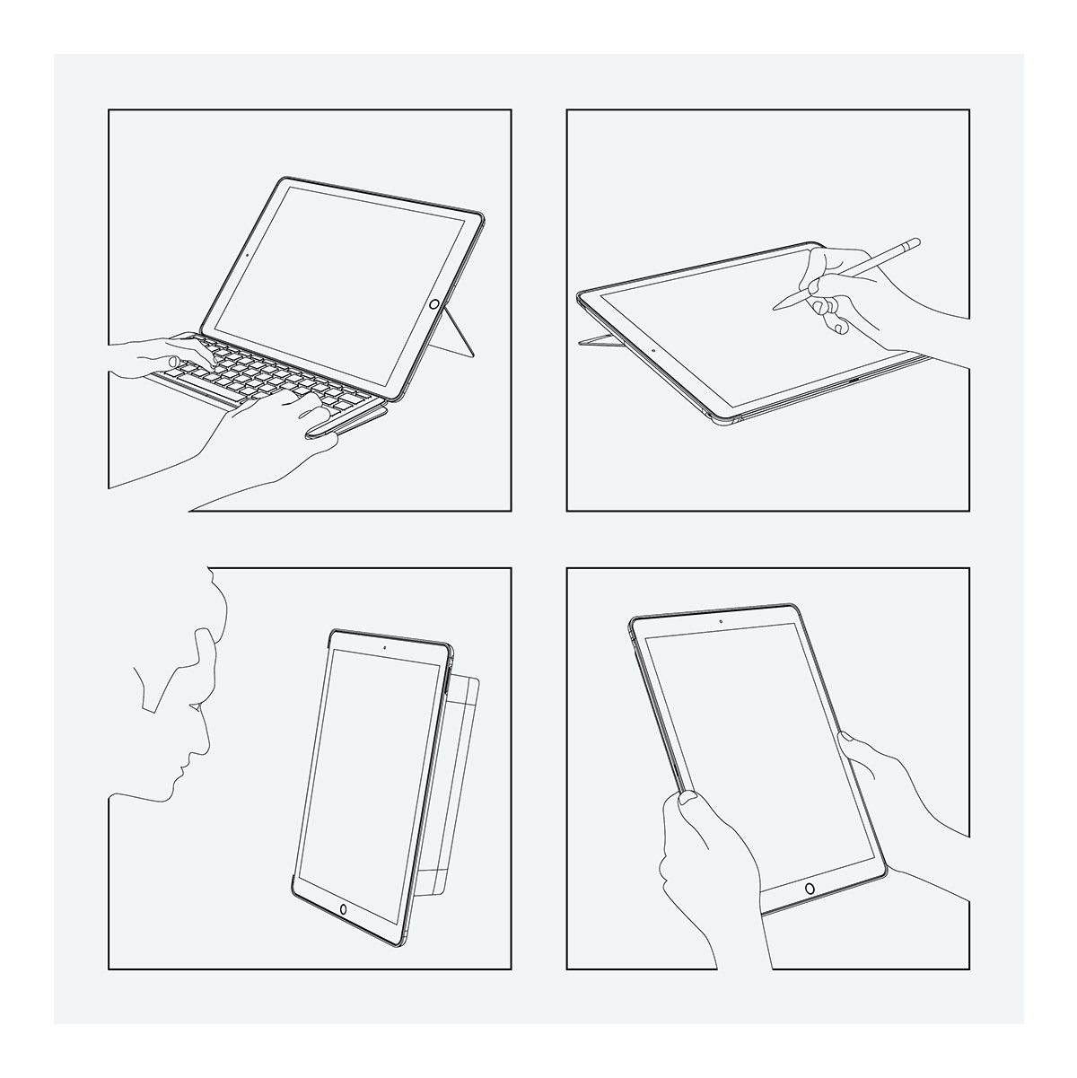 Product rendering，keyboard，Bracket，iPad Pro，