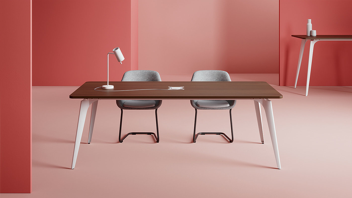 cgi，Table，Desk lamp，chair，